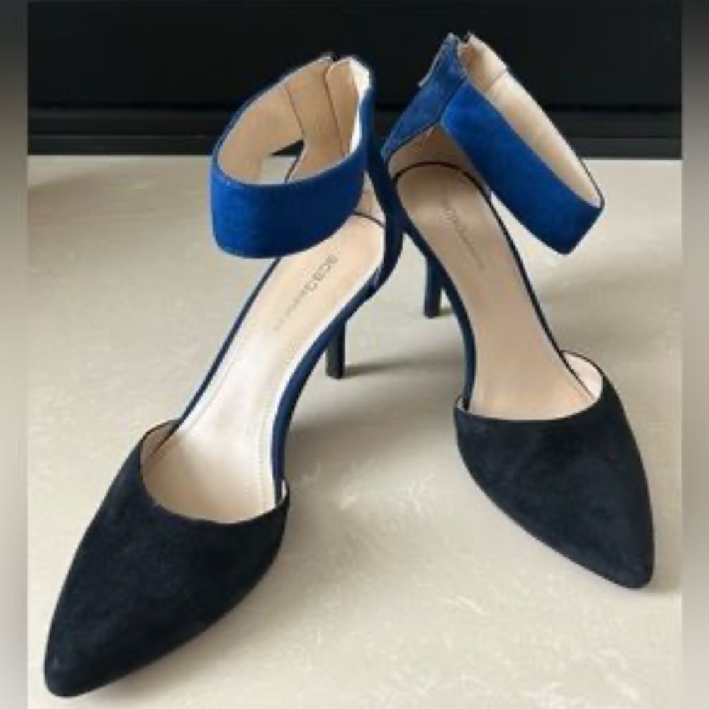 BCBGeneration Blue and Black Heels with Pointed Toe